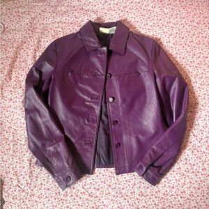 Purple Vintage Leather Jacket